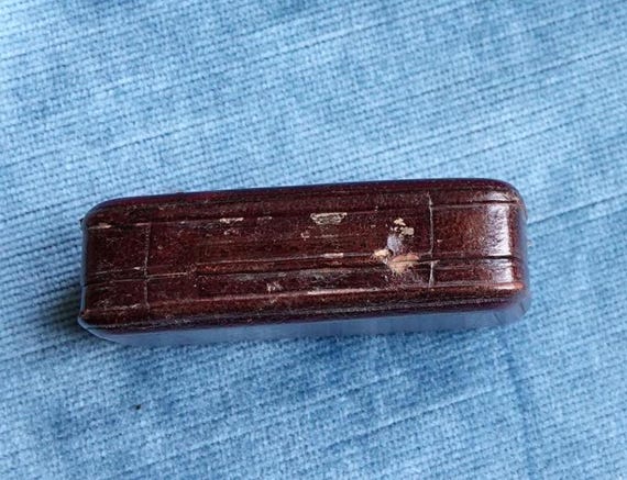 Antique double ring box/Leather presentation box … - image 5