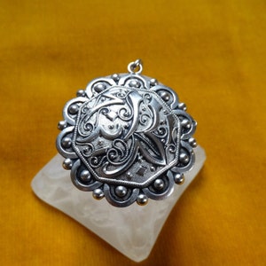 Silber Arabisch Anhänger/Islamische Kalligraphie Halskette Charm/Punziert Silber/Arabisch Schrift Anhänger/Vintage Silber Charm/Halsketten Anhänger