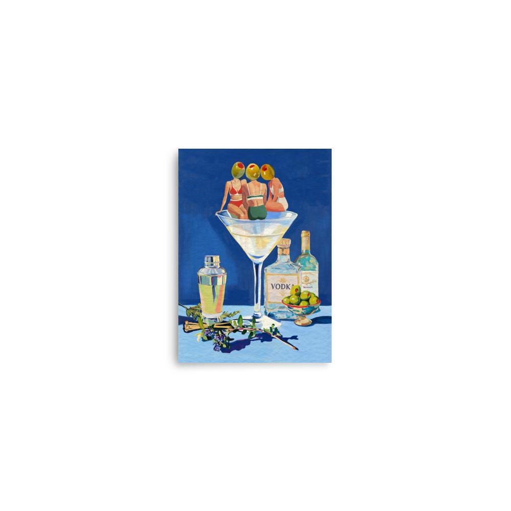 Vintage Dirty Martini Bar Print - Retro Cocktail Wall Art for Home Bar & Kitchen Decor (No Frame)