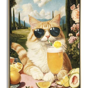 Funny Cat Lovers Country Club Art Print: Quirky Feline Poster for Pet Owners, Dorm & Home Decor