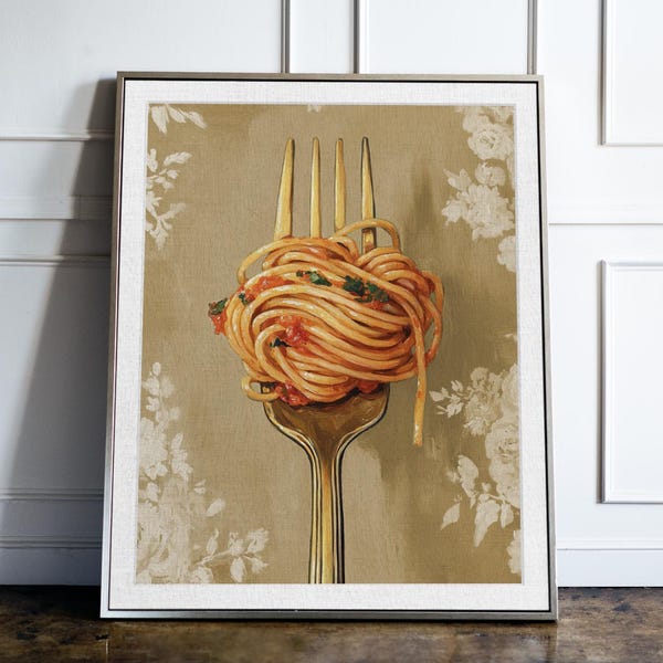 Whimsical Pasta Art Print: Italian Kitchen Decor