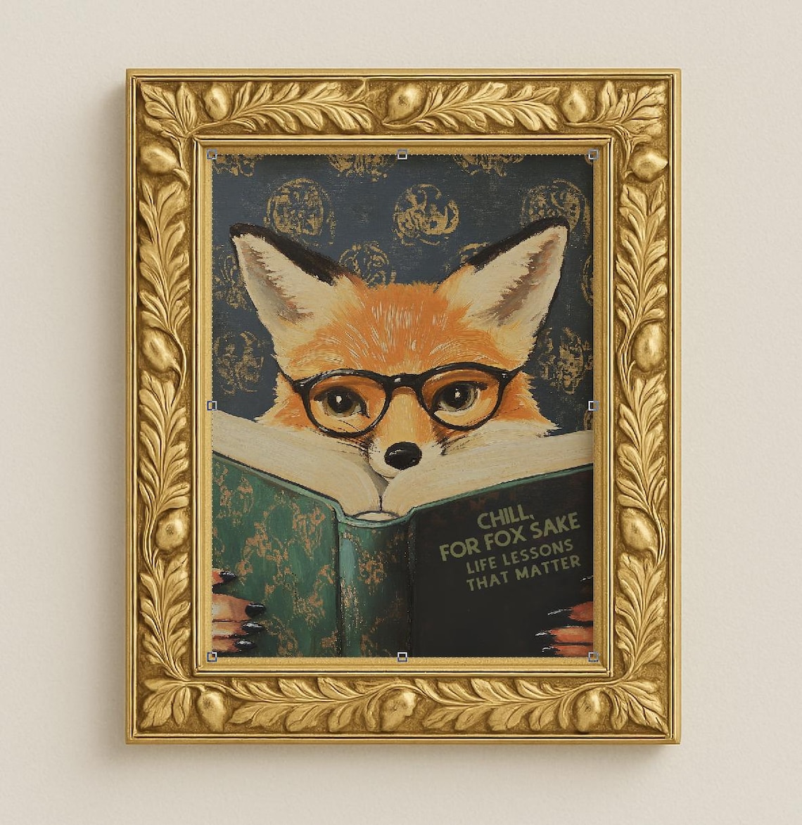 Whimsical Funny Fox Reading Book Art Print - Literary Animal Wall Decor ...