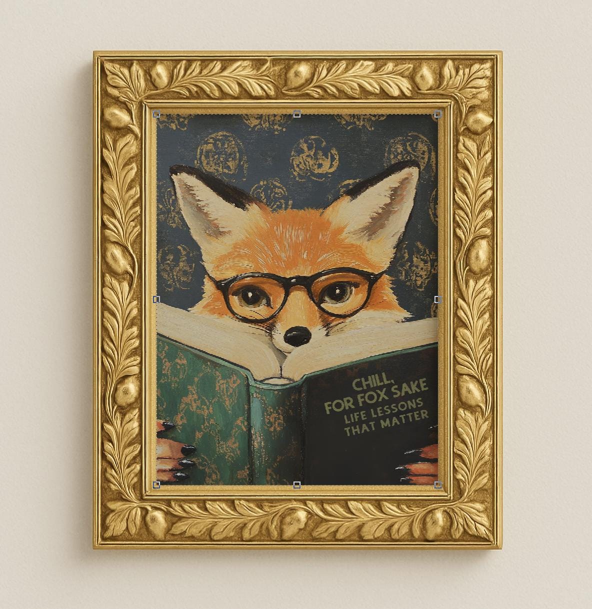 Whimsical Funny Fox Reading Book Art Print - Literary Animal Wall Decor ...