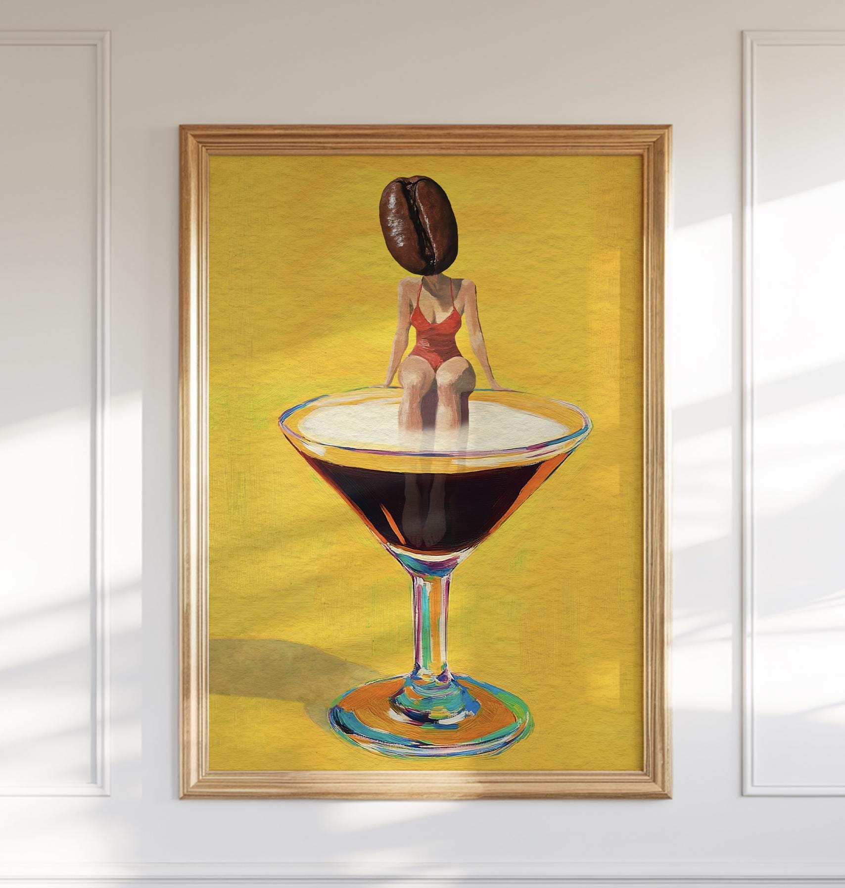 Chic Coffee Martini Girl Bar Print: Cocktail Poster Wall Art for Kitchen & Home Decor