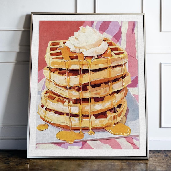 Retro Waffeln Art Print: Trendy Frühstücksecke Dekor