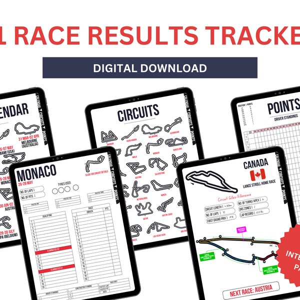 Formula One Calendar Etsy