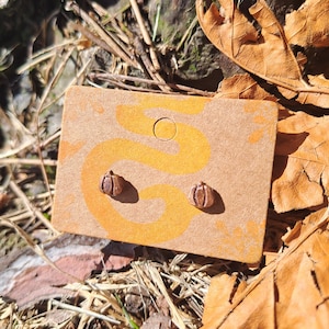 Mini pumpkin earrings / cute small tiny pumpkin earrings / copper / handmade earrings / subtle simple Halloween / autumnal earrings