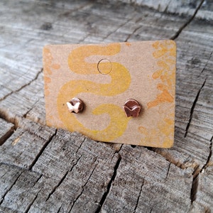 Mini butterfly earrings, cute small tiny stud earrings, copper cottagecore jewellery, handmade boho earrings, cottagecore, fairycore