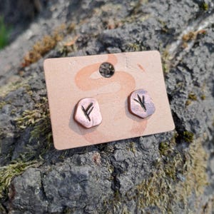 Pick your rune earrings, viking nordic small stud earrings, copper anglo saxon jewellery, handmade rune earrings, personalised rune earrings