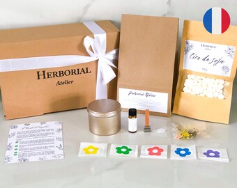 Quick and Easy DIY Candle Kit, Beginner Level, Gift Idea for Women, Dried Flowers, Soy Wax, Vegan