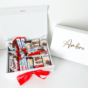Box Cadeau Chocolat Kinder Personnalisé, Coffret Kinder Personnalisé, Kinder de Pâques, Box Gourmand pour Homme, Gourmandise Personnalisable