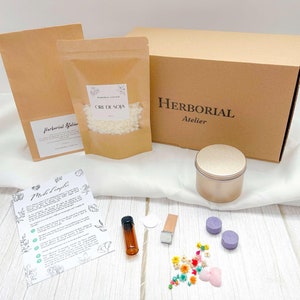 Kit di candele fai da te facili da realizzare ed economiche, candele naturali con fiori secchi e cera di soia, lavoretti natalizi originali e creativi