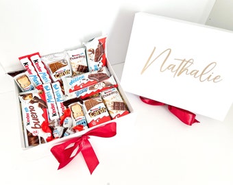 Personnalisation Coffret Kinder avec Prénom, Chocolat Pâques, Cadeau d'Anniversaire Marraine Ami Homme Parrain Soeur Mamie Fête des Mères