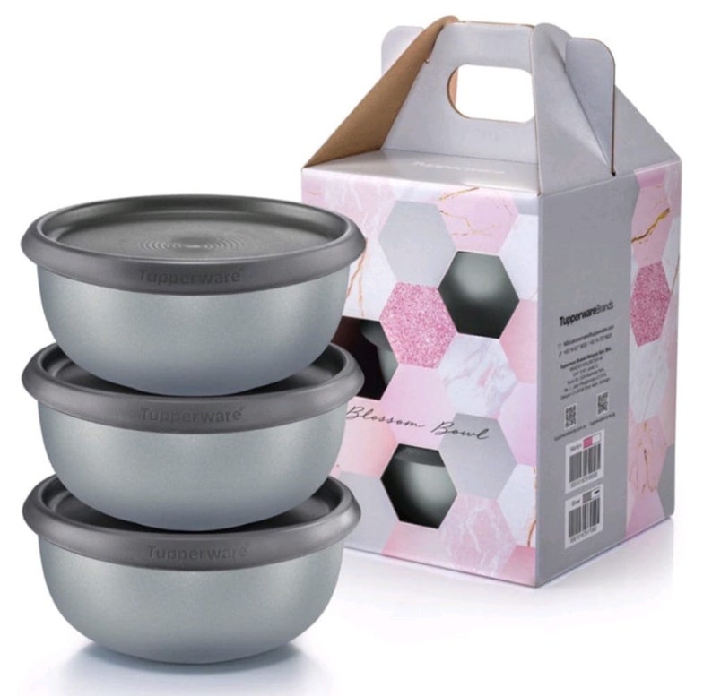 Tupperware Blossom Bowls 3 Pcs 550ml Etsy