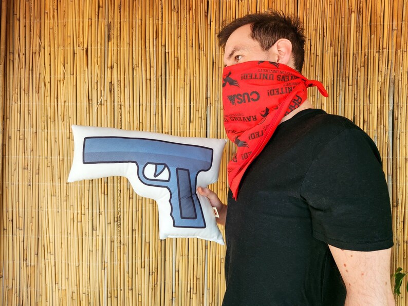 Gun Plush Weapon Toy for Gamer and Streamer Pistol Pillow Etsy