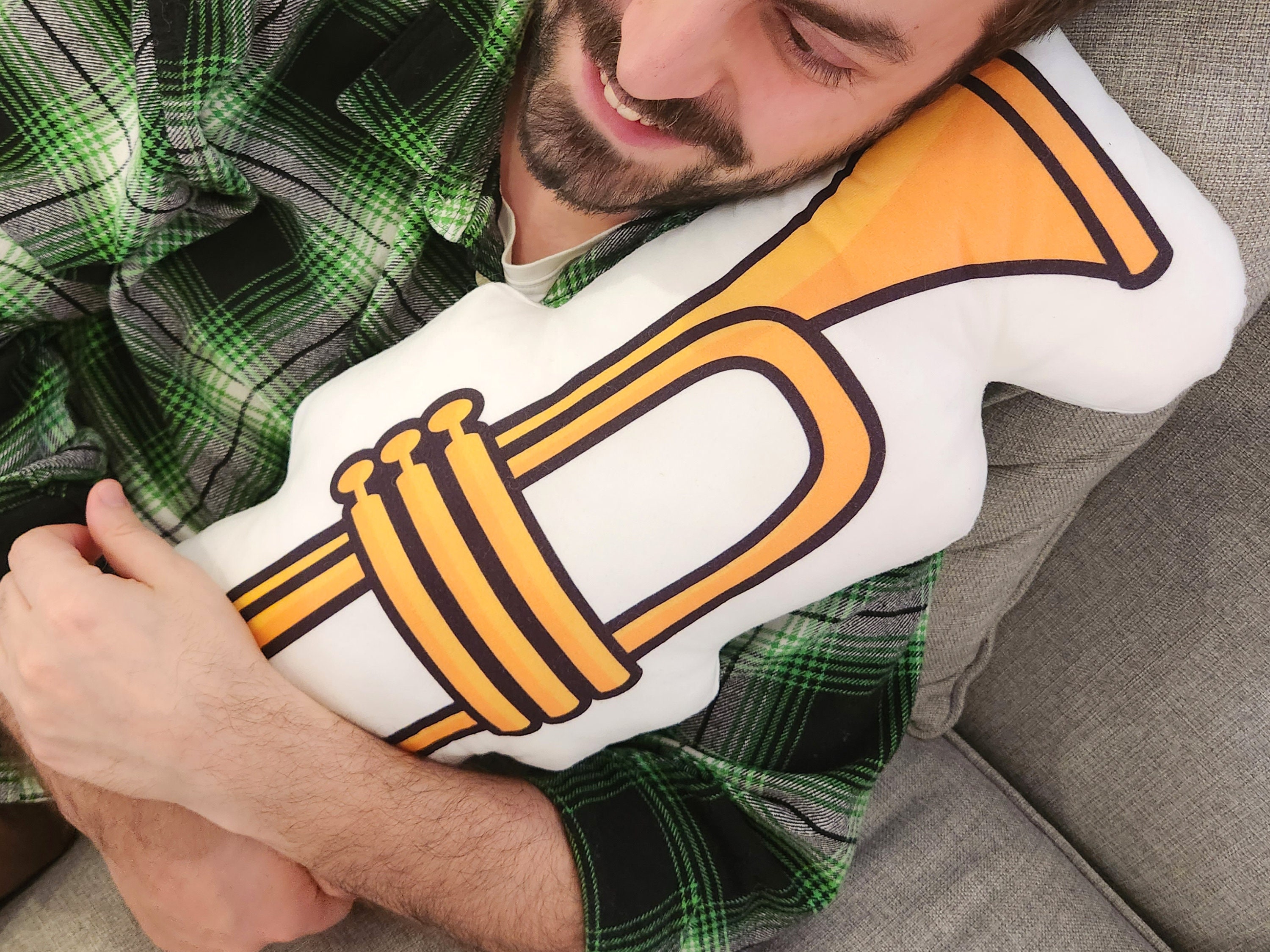 Trumpet Plush Music Pillow for Artist and Musician Etsy