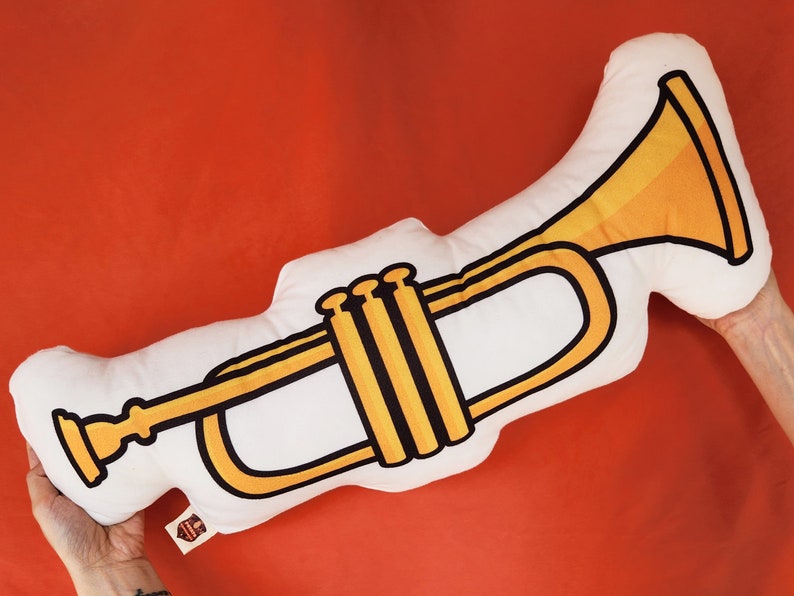 Trumpet Plush Music Pillow for Artist and Musician Etsy