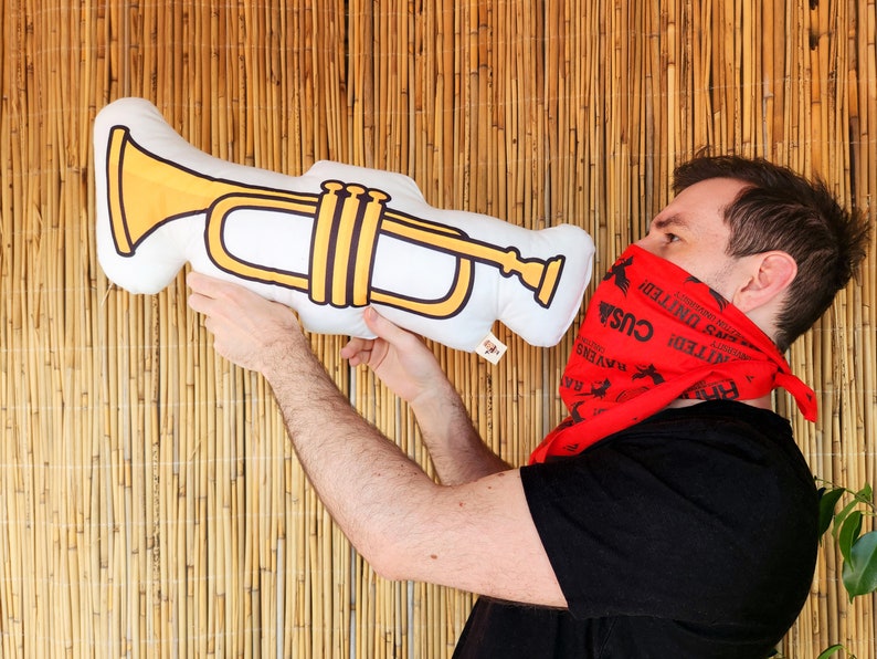 Trumpet Plush Music Pillow for Artist and Musician Etsy