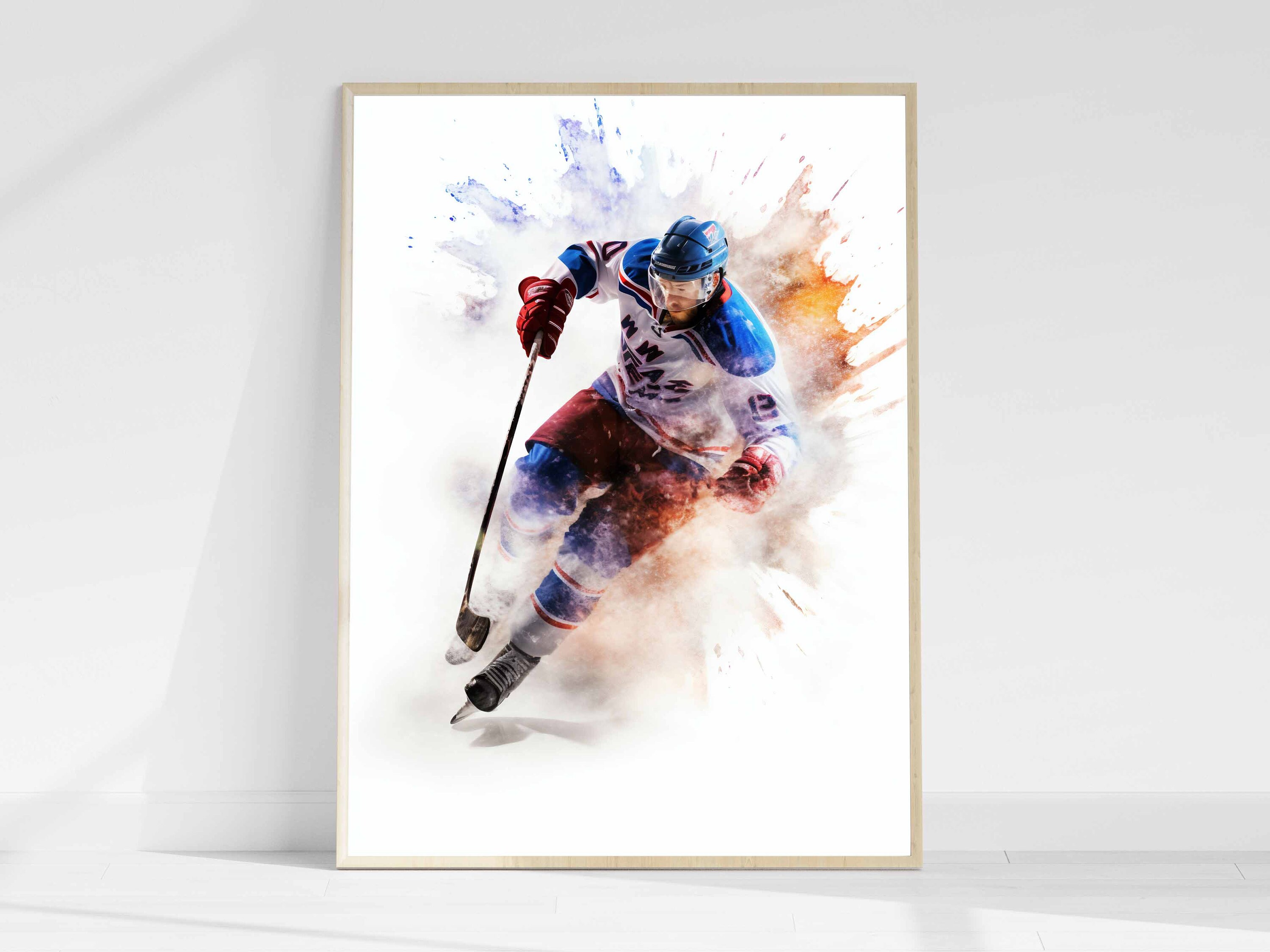 Ice Hockey Print Watercolor Printable Wall Art Instant Etsy Canada