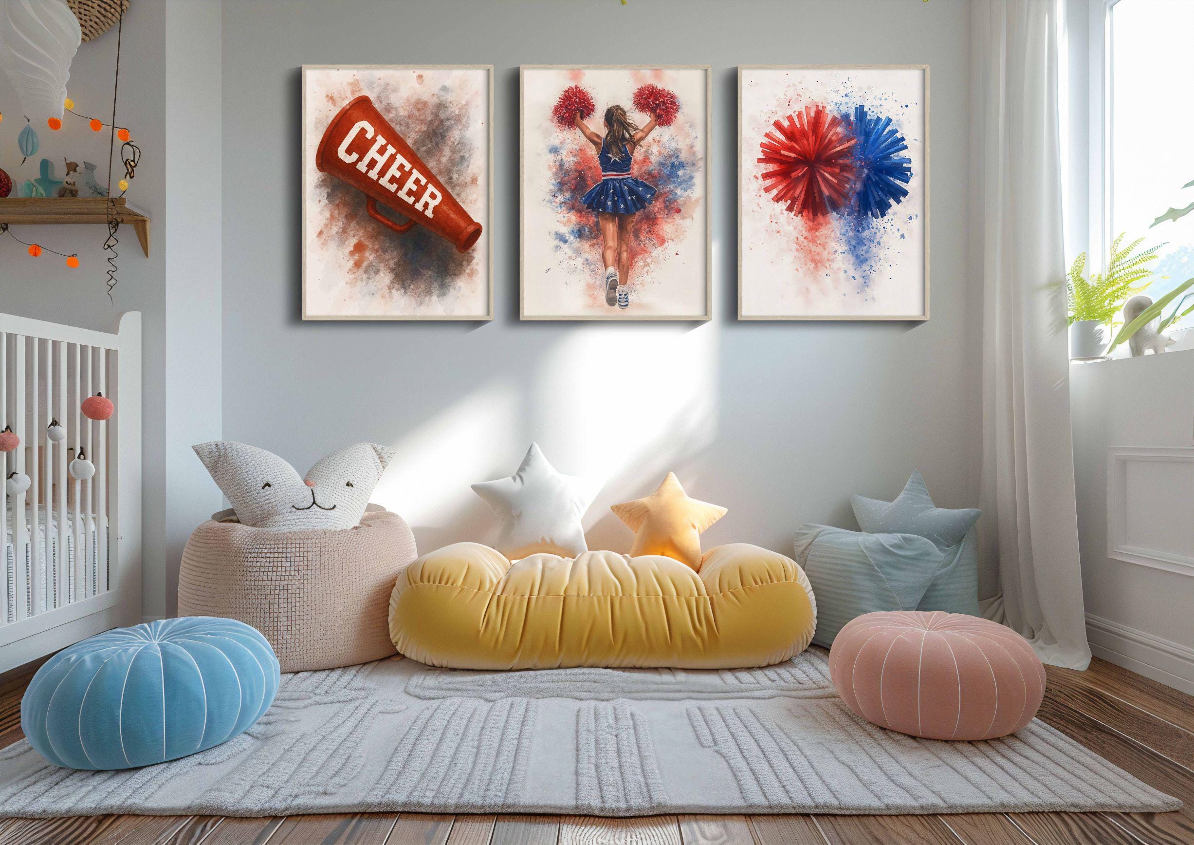 Cheerleading Prints Set of 3 Cheerleading Posters Cheerleader Gift ...
