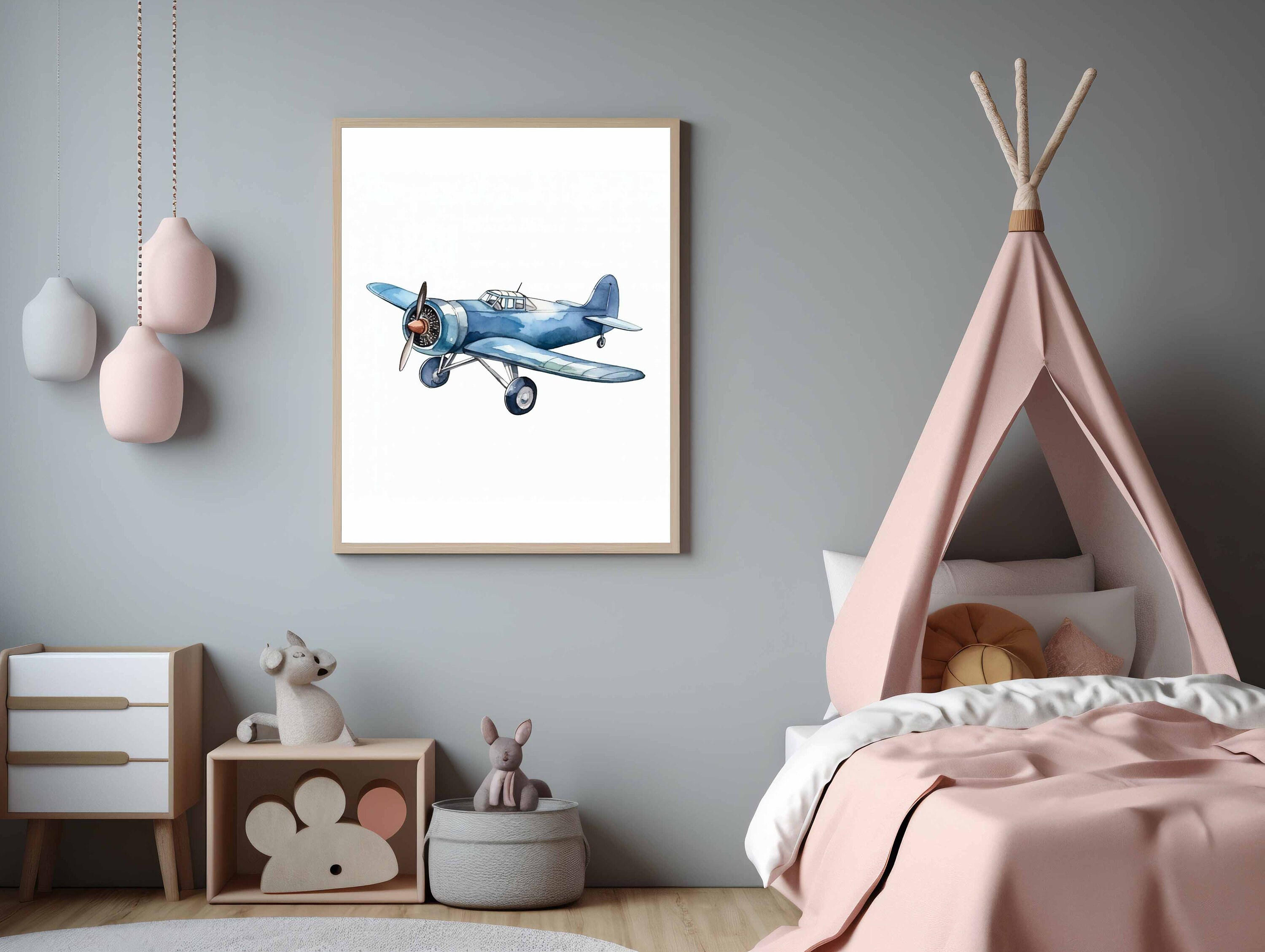 Airplane Print Plane Nursery Printable Kids Room Decor Aviation Vintage ...
