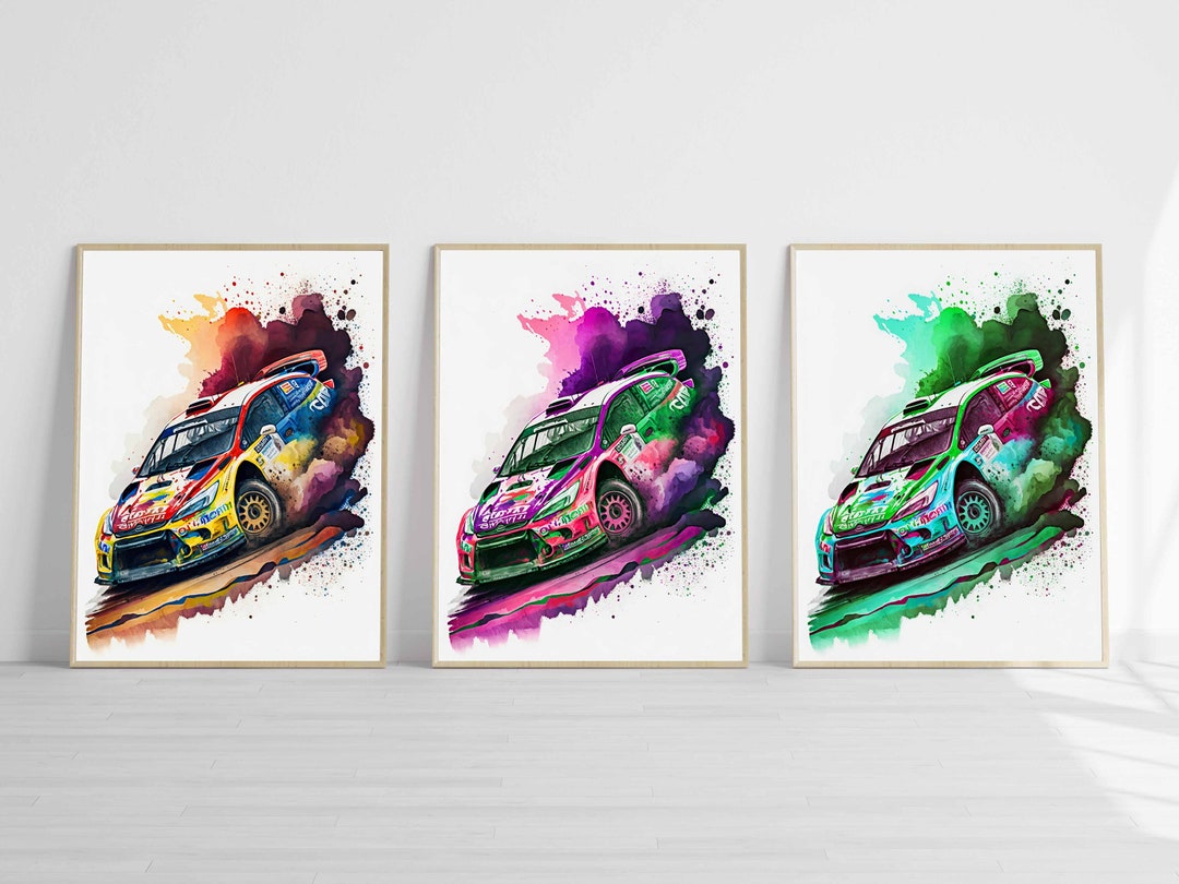 Rally Car Wall Art Print Watercolor Printable Instant Download - Etsy