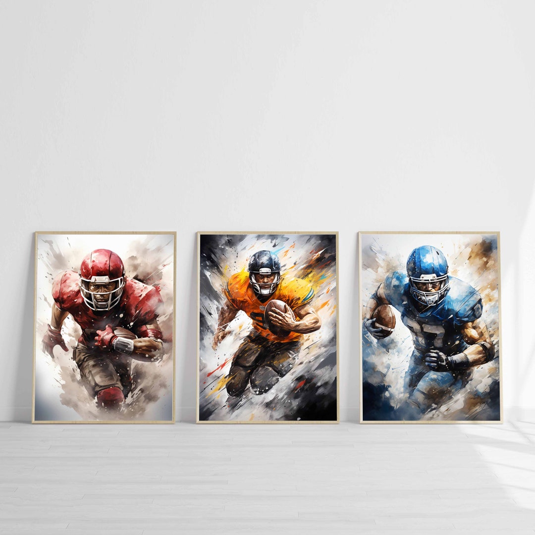 American Football Print Football Wall Art Sports Print Boys Bedroom ...