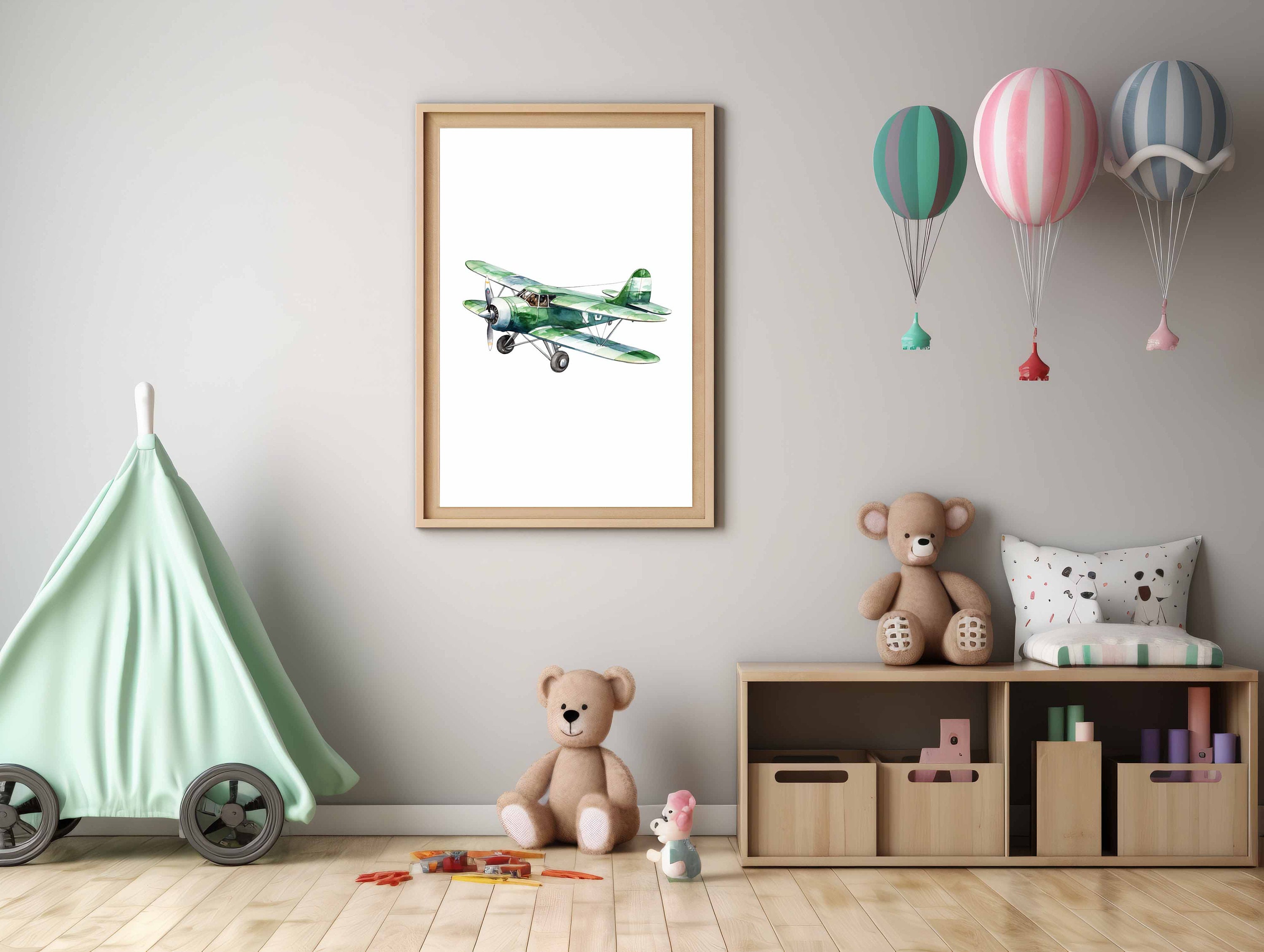 Airplane Print Plane Nursery Printable Kids Room Decor Aviation Vintage ...