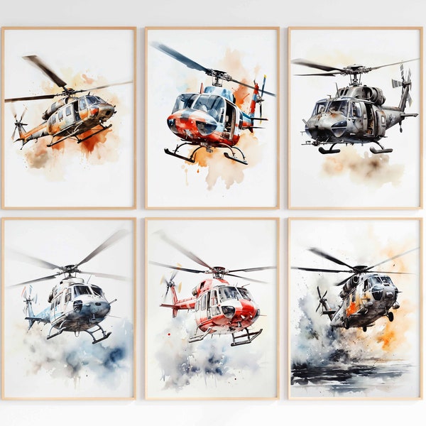 Helicopter Wall Art Etsy