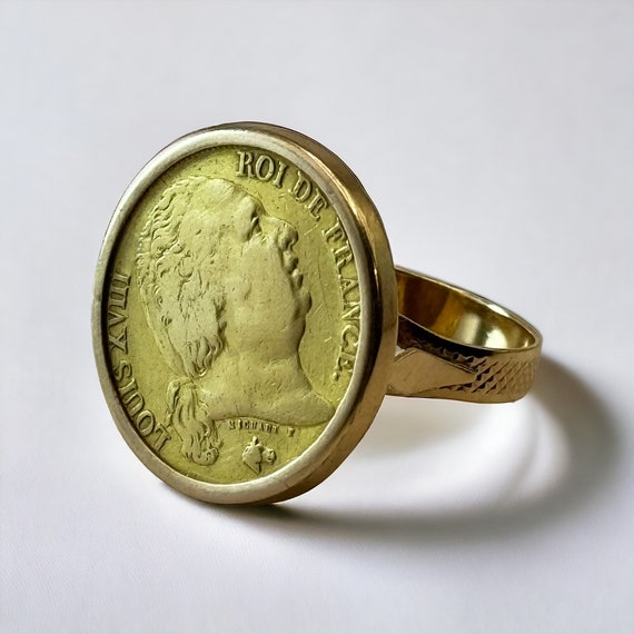 Vintage 1818 Louis XVIII 20 Francs 21K Gold Coin R
