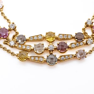 Bulgari Collier Diamants Saphirs Rose Jaune Bleu Multicolore Or Jaune 18 Karat, luxury jewellery , Bulgari necklace, image 8