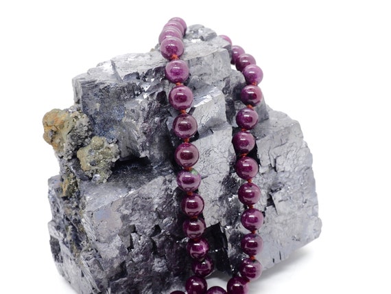 Ruby pearl necklace, natural ruby, genuine natura… - image 7