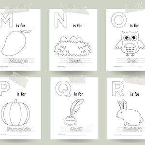 ABC Book Baby Shower Game, Alphabet Coloring Book, Greenery Baby Shower ...