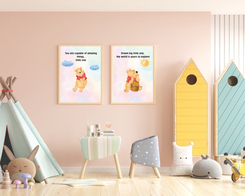 Winnie the Pooh Prints Winnie the Pooh Nursery Pooh Baby Etsy