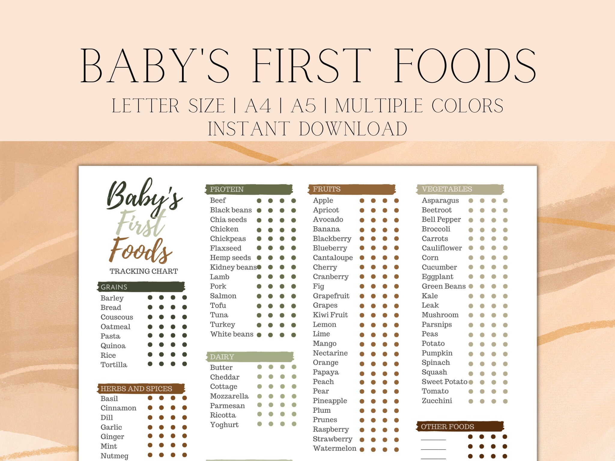 baby-food-diary-printable-baby-food-tracker-baby-first-etsy