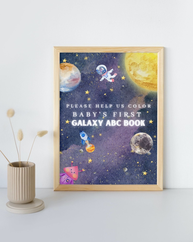 Galaxy Baby Shower ABC Book Baby Shower Baby Alphabet Book Etsy