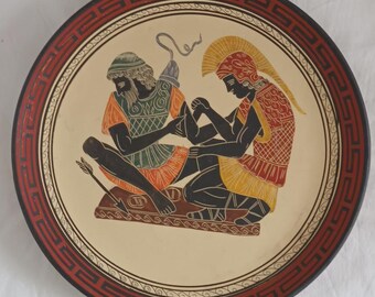 Placa mural con reproducción de una imagen griega antigua. Grecia