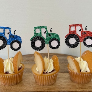 Tractor cupcake toppers - pack of 6