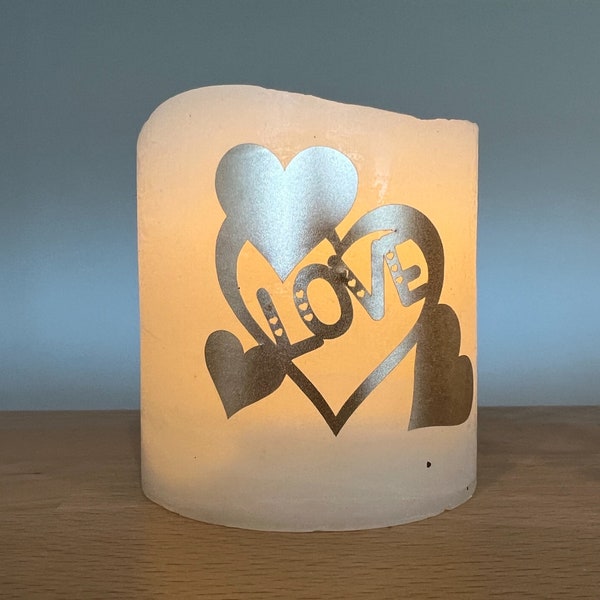 Kerze Herz elektrisch "Love" / warmes Licht