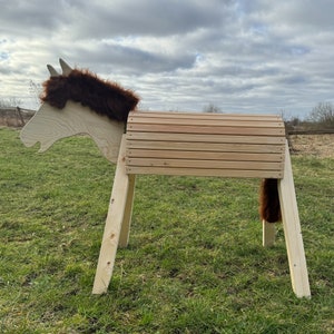 Wooden horse Mia 100 cm seat height play horse vaulting horse garden horse