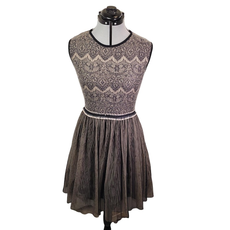 Vintage Weston Wear Anthropologie Lace Dress w/ Tulle Skirt Sz Large Whimsigoth image 1