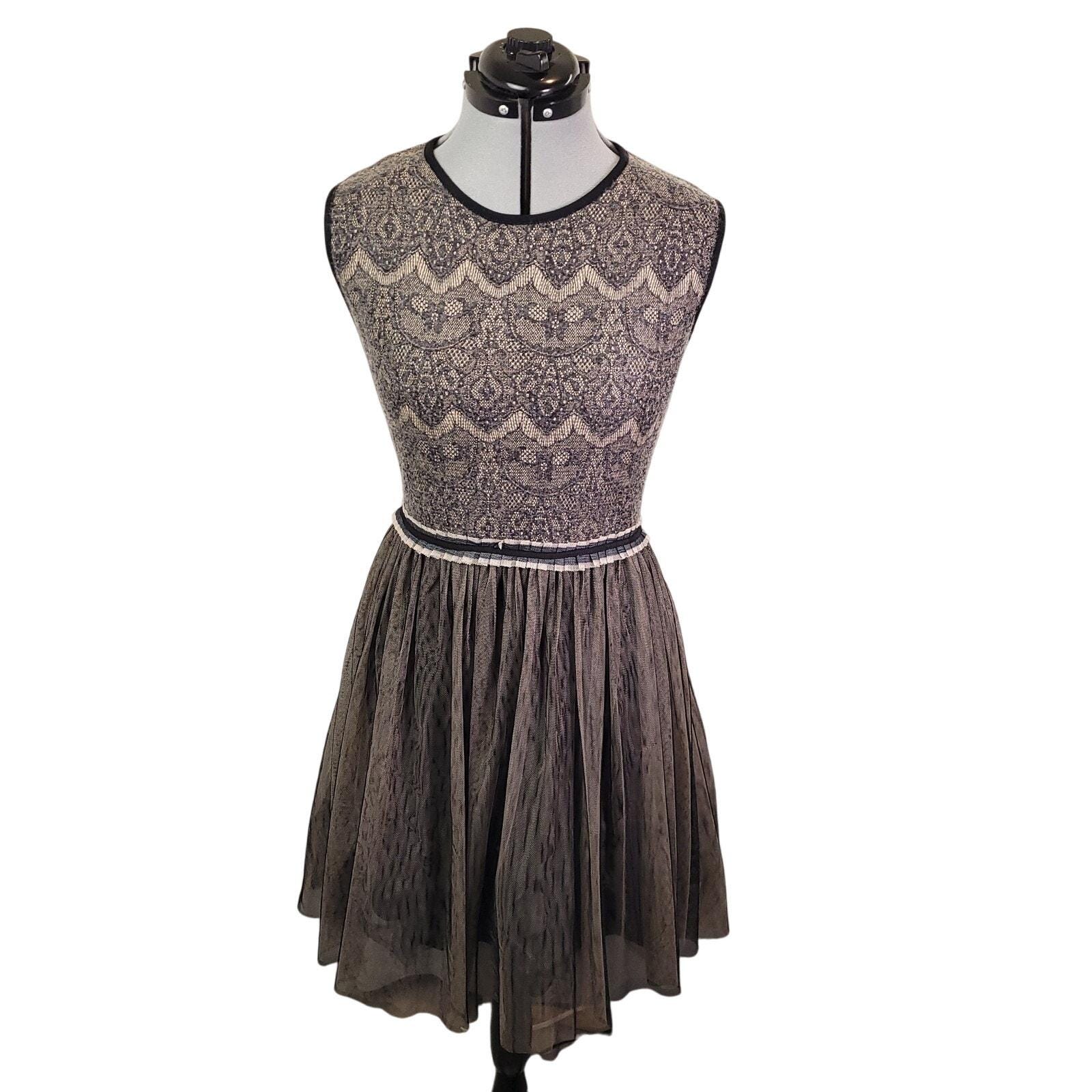 Vintage Weston Wear Anthropologie Lace Dress w/ Tulle Skirt Sz Large Whimsigoth