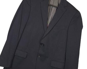Vintage Hart Schaffner Marx Men's Worsted Wool Blazer Jacket Coat Sz 32R Black