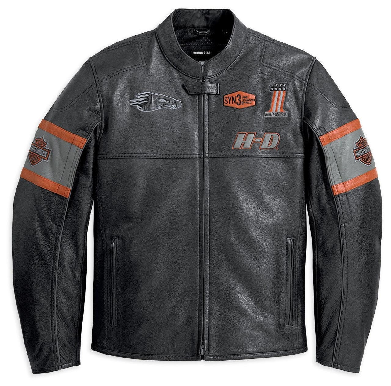 Harley Davidson Embroidered Leather Biker Jacket, 100