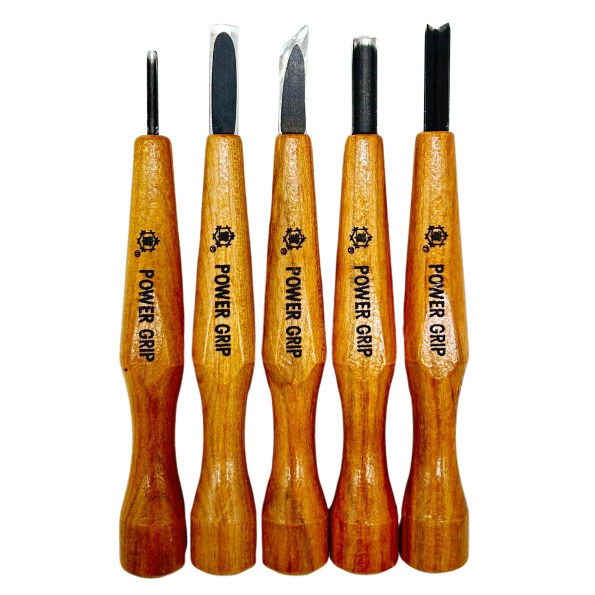 Mikisyo POWER GRIP Wood Carving Chisels & Gouges, 5 Pieces Set, Made in ...