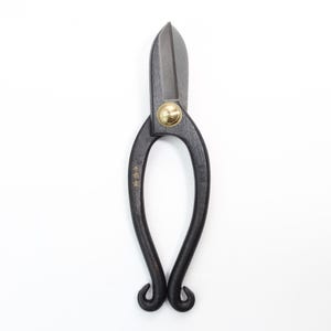 Senkichi Gold Bonsai Ikenobo Shears – 165mm Heavy-Duty Scissors with Open Grip