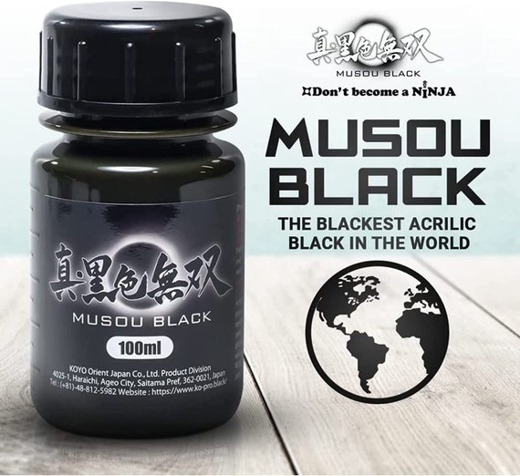 MUSOU BLACK PAINT Blackest Acrylic Paint 100ml Made in Japan 