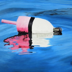 Bouée rose et blanche