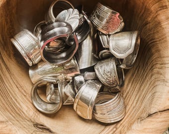Mystery Spoon Rings || made from vintage spoons and forks