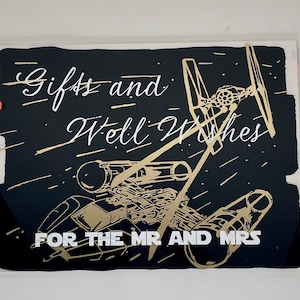 Signo de regalo y tarjeta de Star Wars